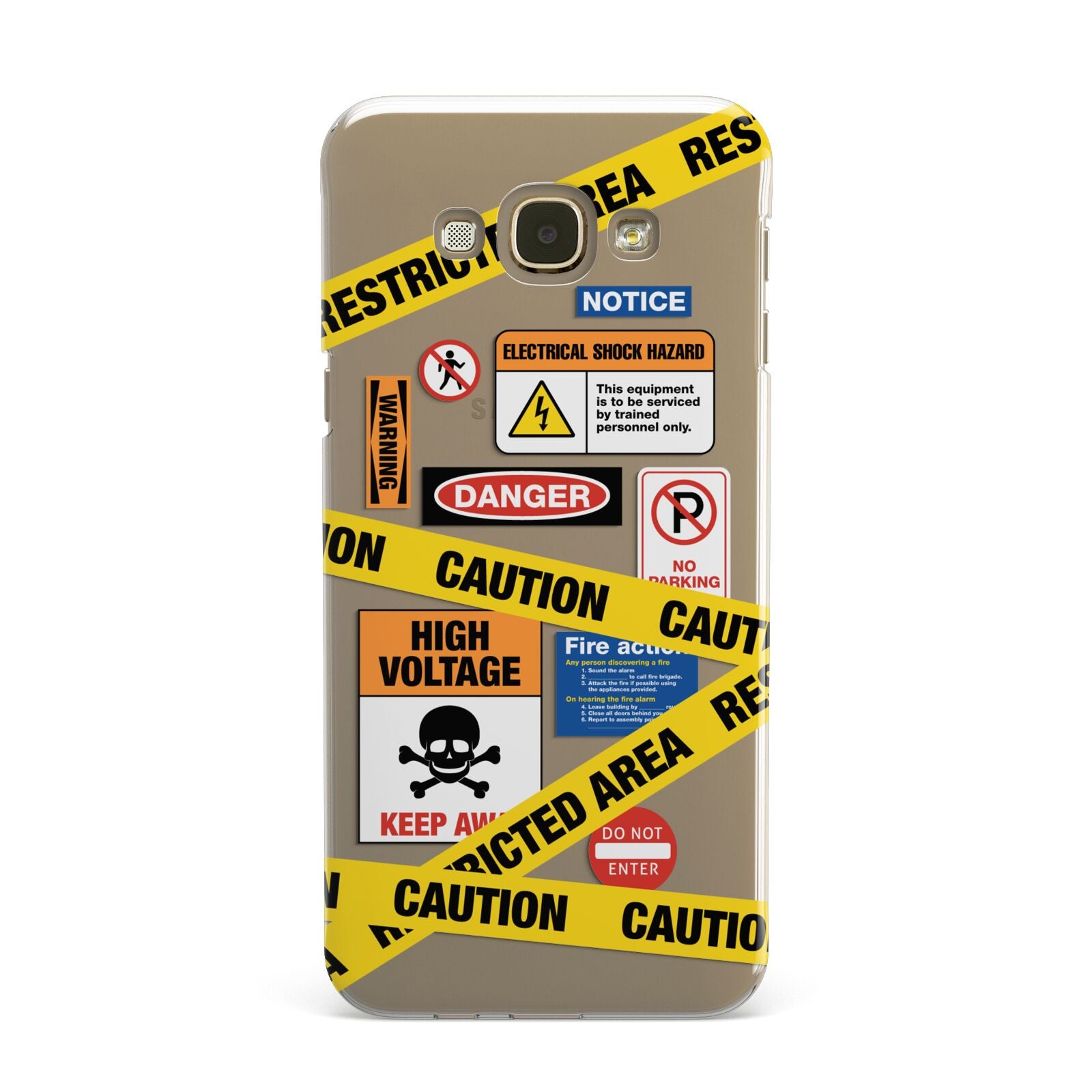 Caution Stickers Samsung Galaxy A8 Case