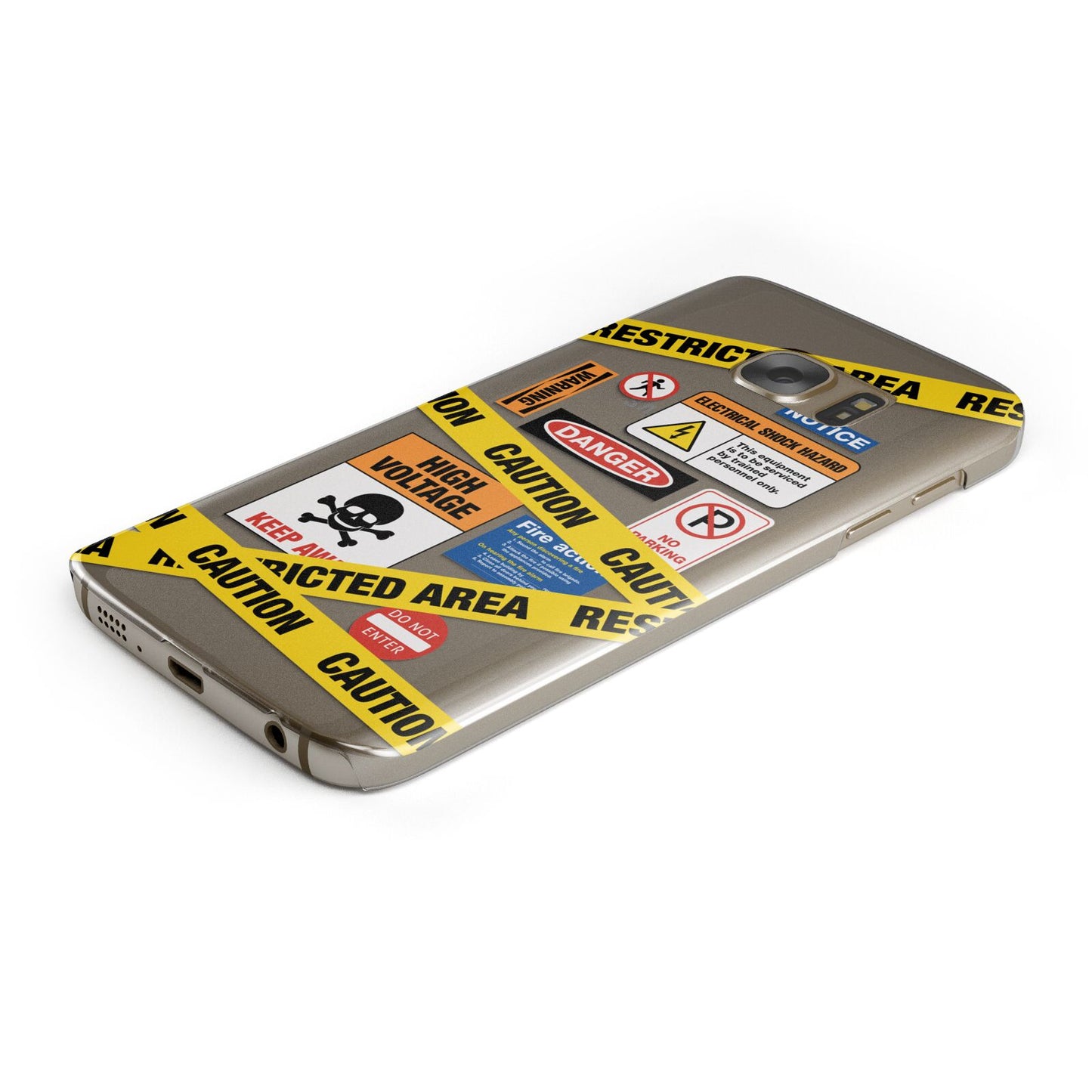 Caution Stickers Samsung Galaxy Case Bottom Cutout