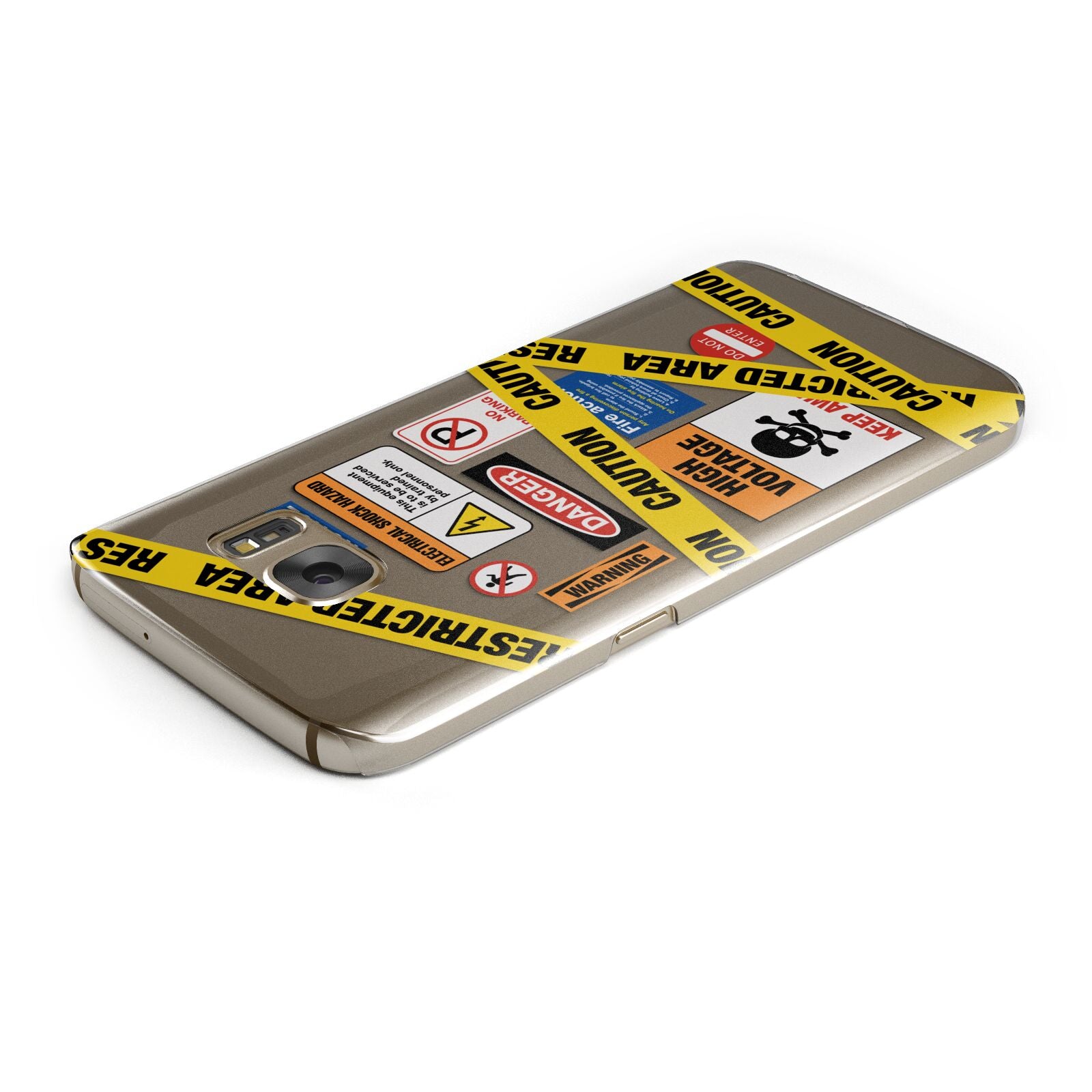 Caution Stickers Samsung Galaxy Case Top Cutout