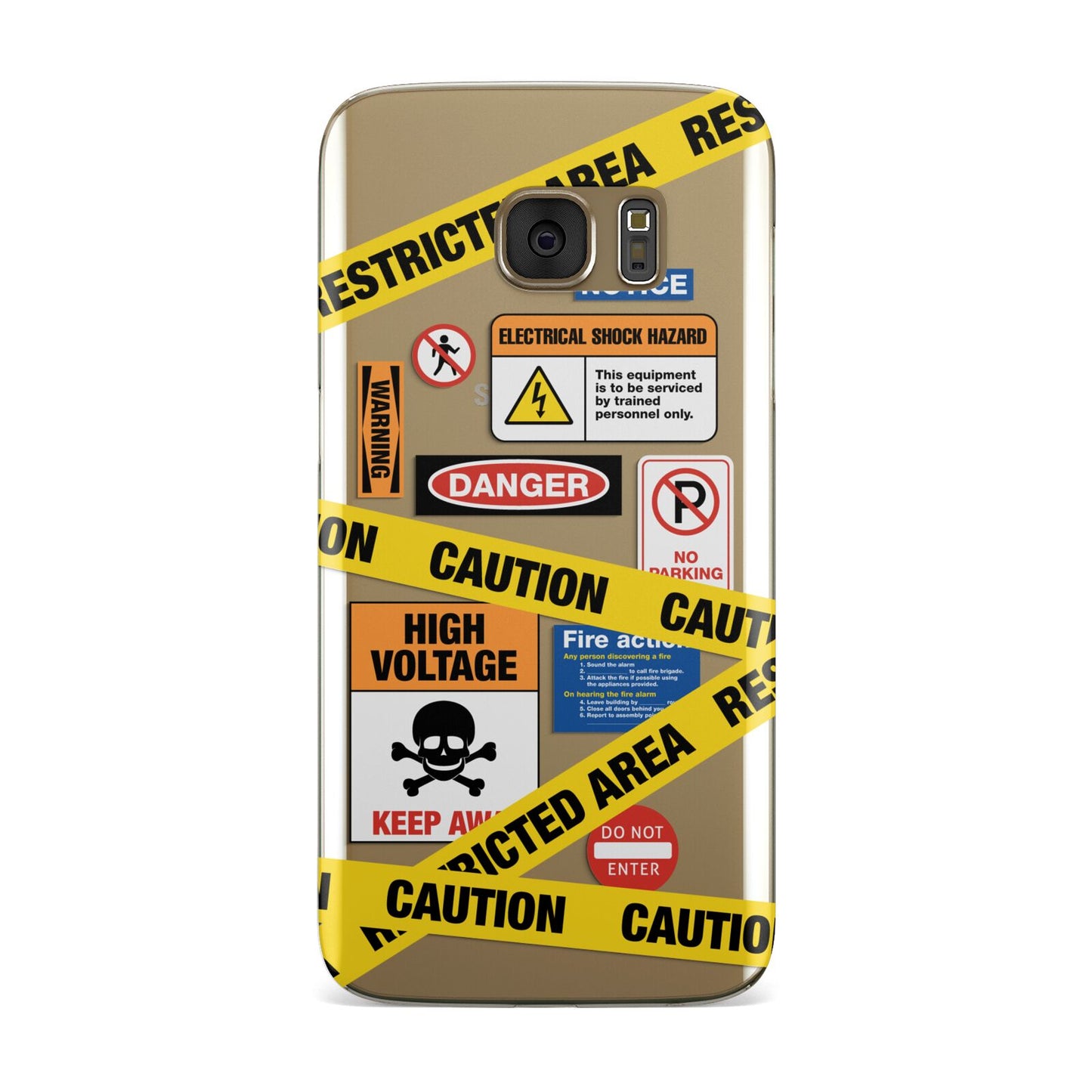 Caution Stickers Samsung Galaxy Case