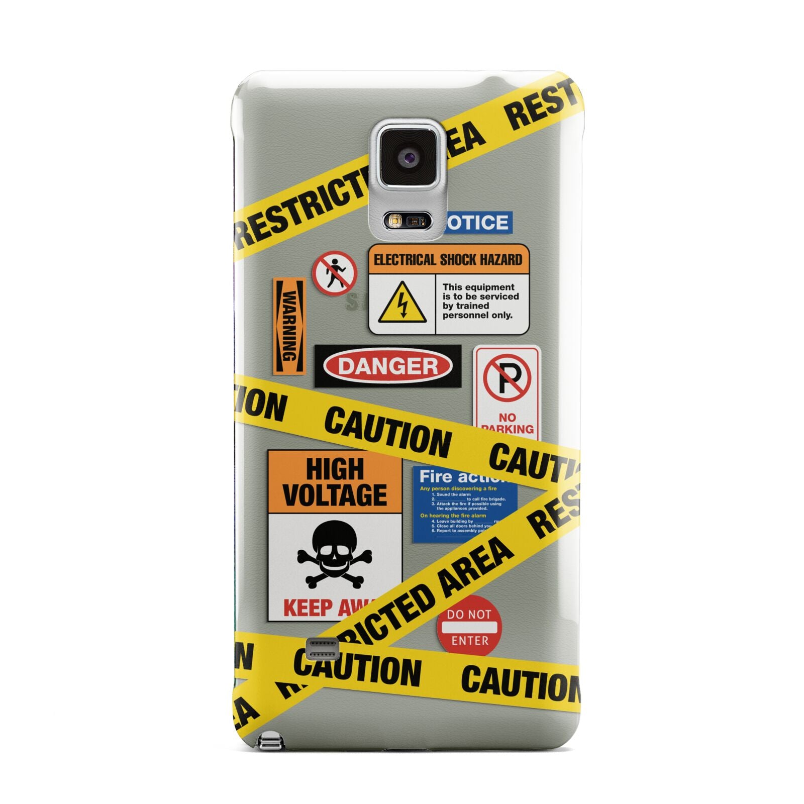 Caution Stickers Samsung Galaxy Note 4 Case