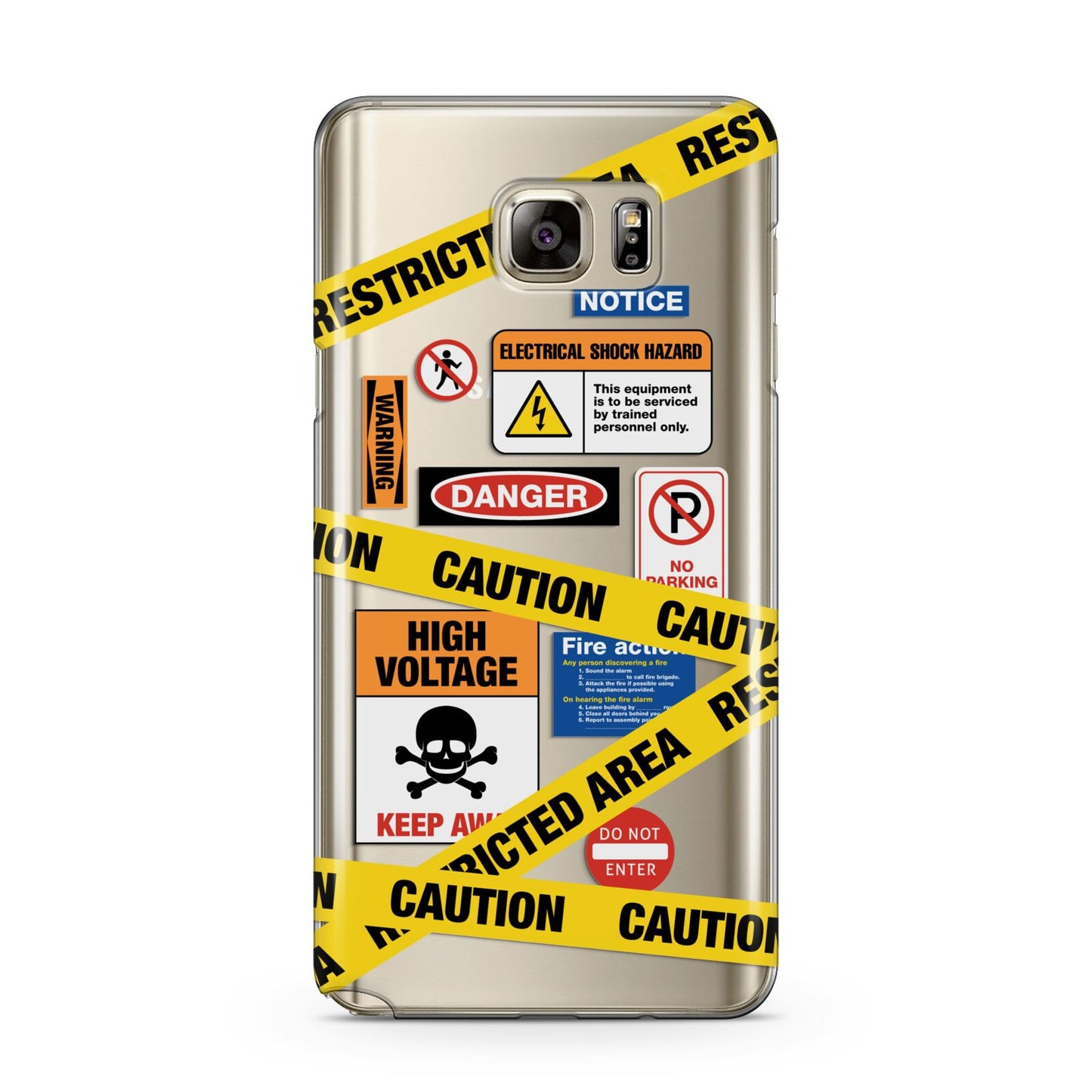 Caution Stickers Samsung Galaxy Note 5 Case