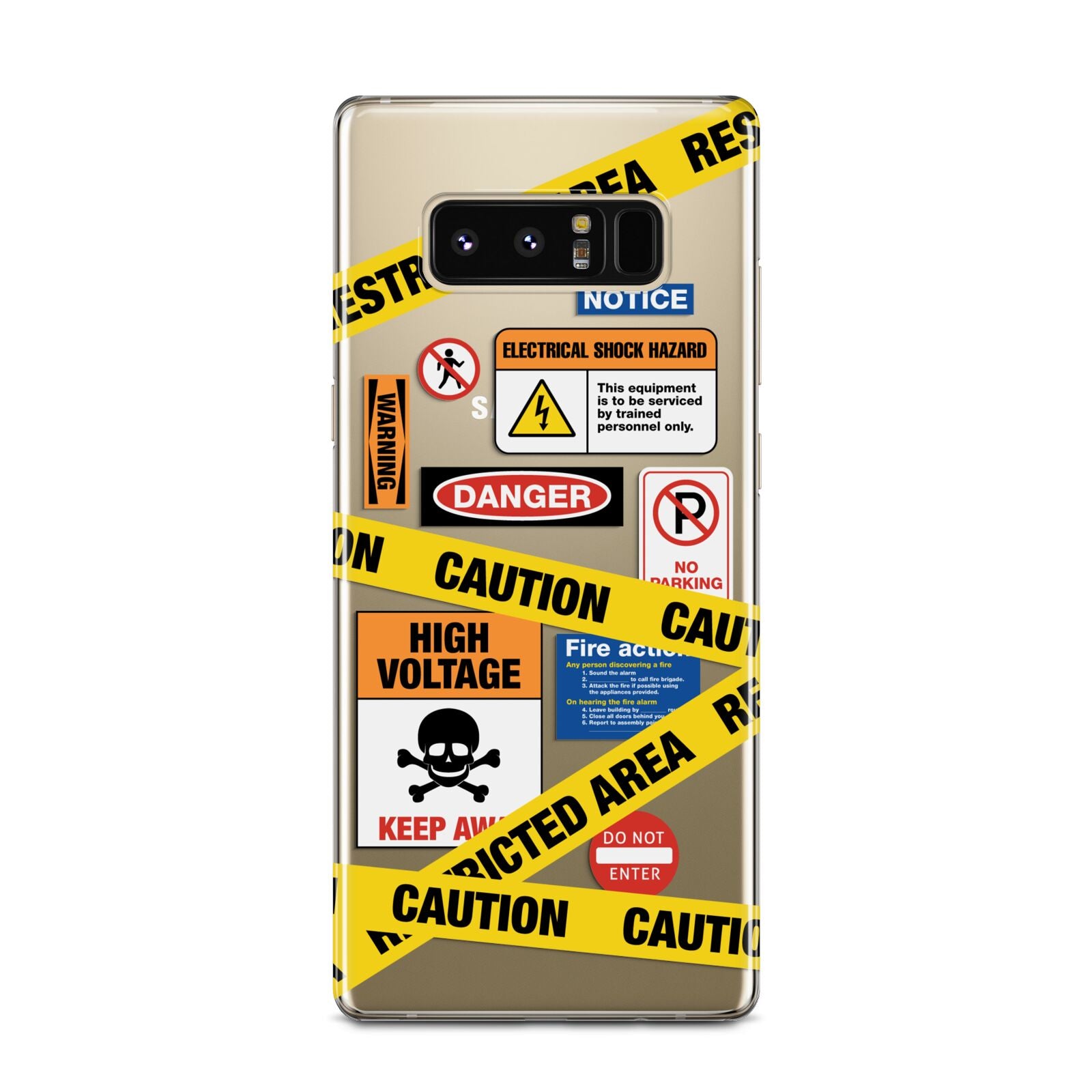 Caution Stickers Samsung Galaxy Note 8 Case