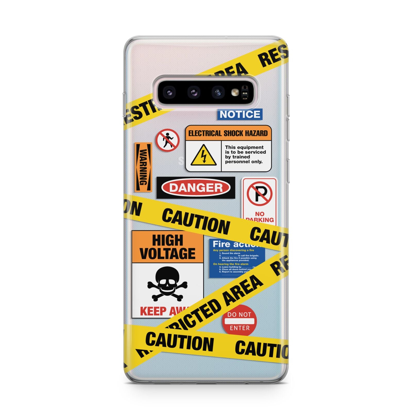 Caution Stickers Samsung Galaxy S10 Plus Case