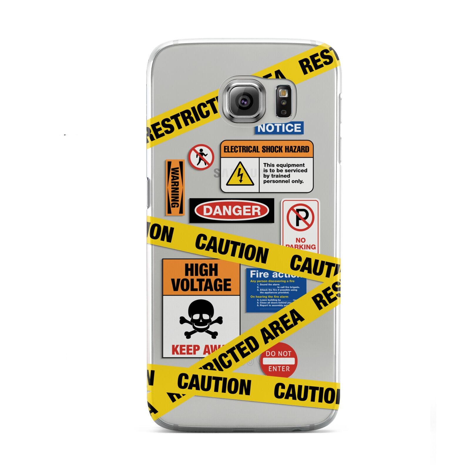 Caution Stickers Samsung Galaxy S6 Case