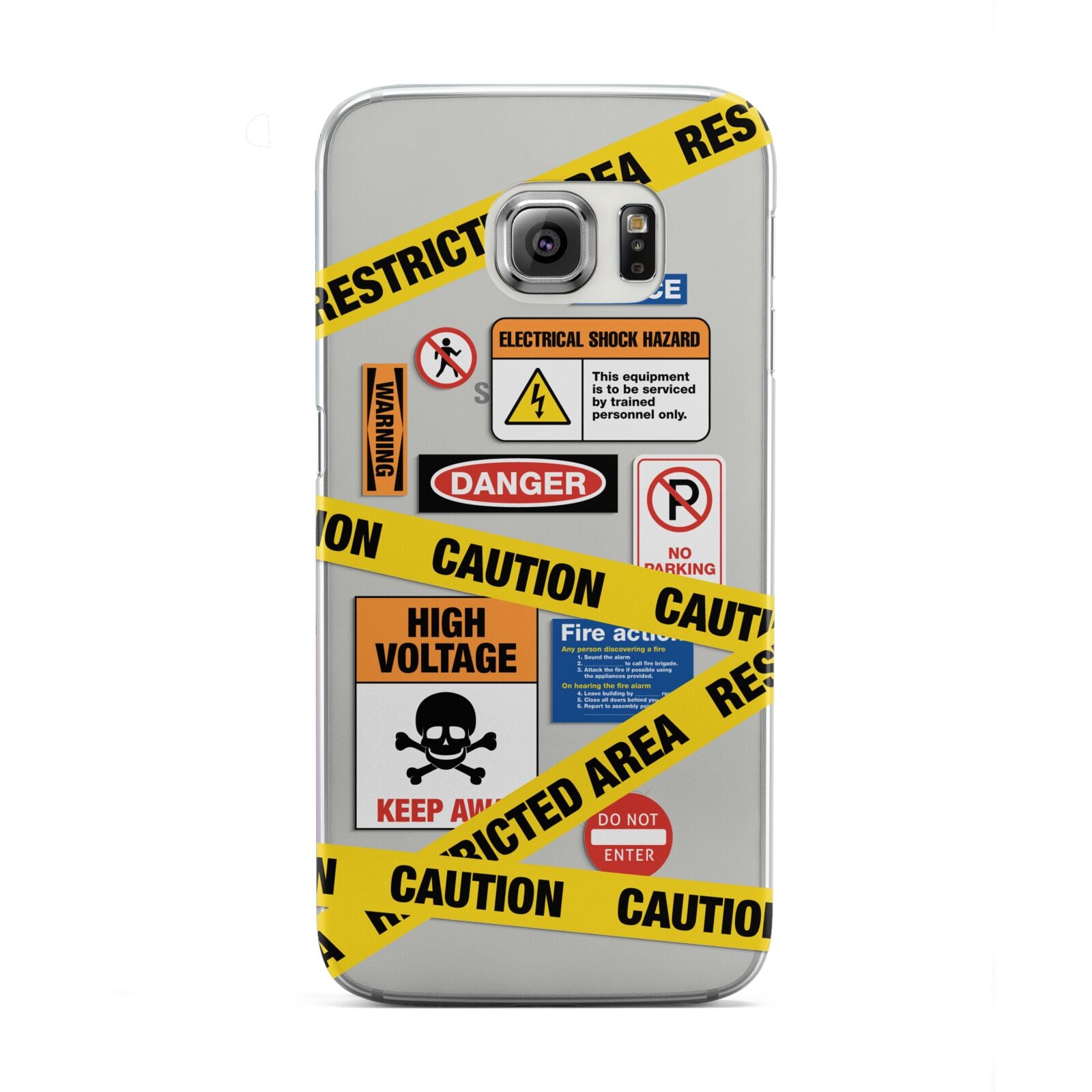 Caution Stickers Samsung Galaxy S6 Edge Case