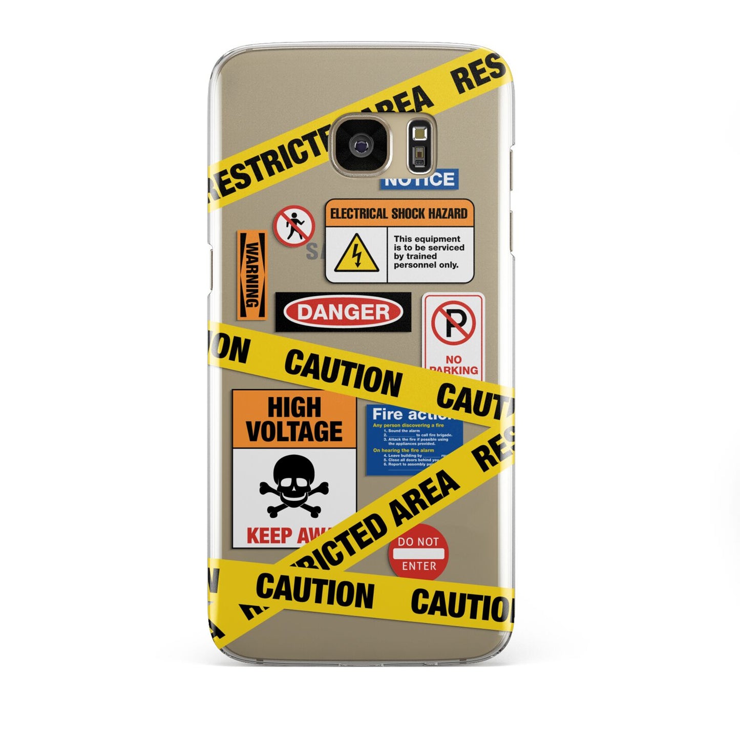 Caution Stickers Samsung Galaxy S7 Edge Case