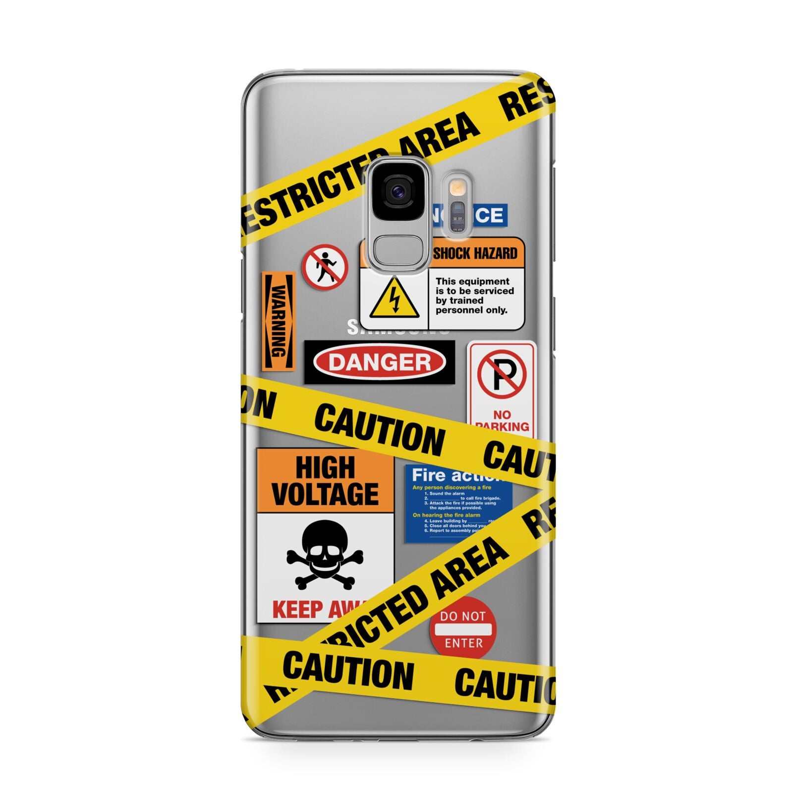 Caution Stickers Samsung Galaxy S9 Case