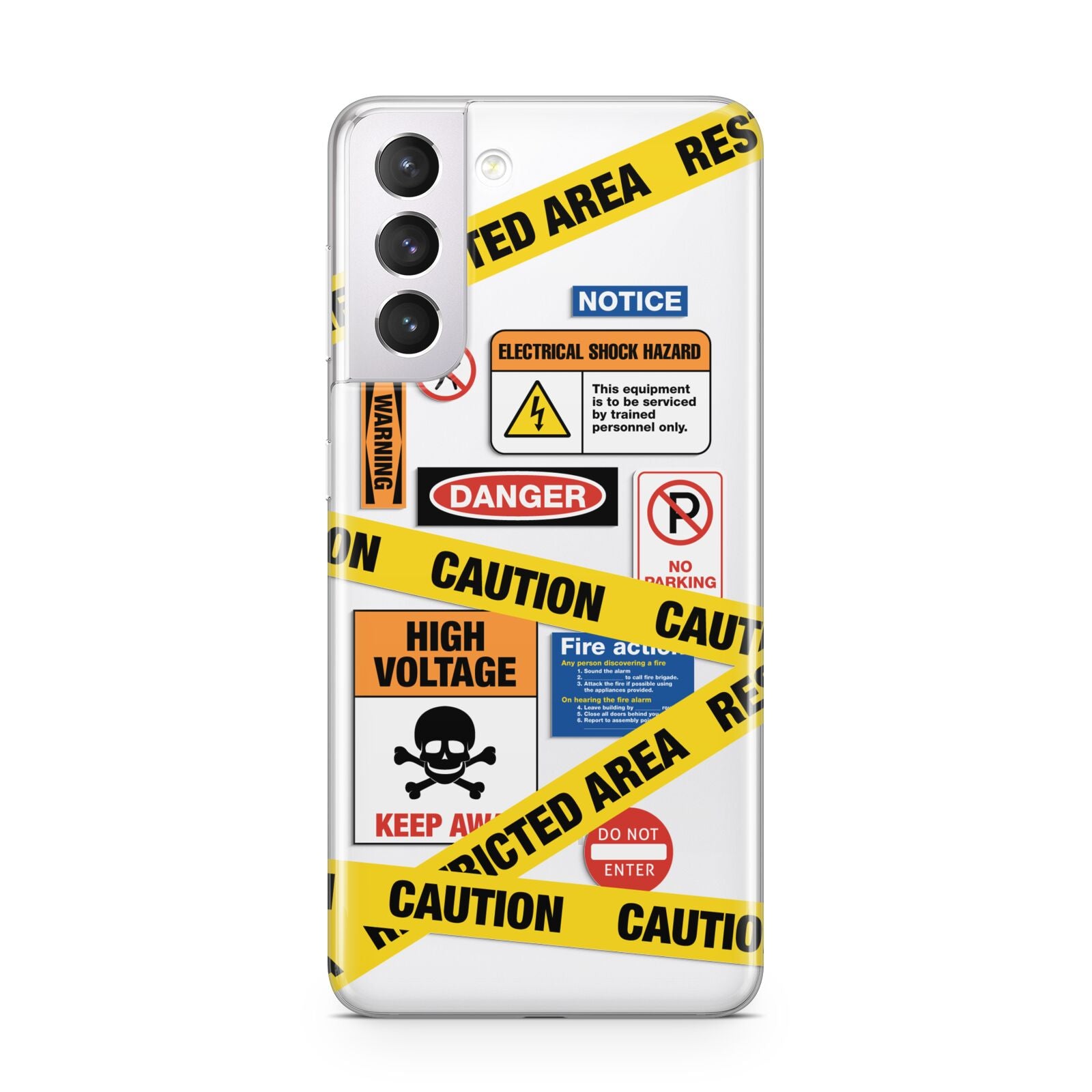 Caution Stickers Samsung S21 Case