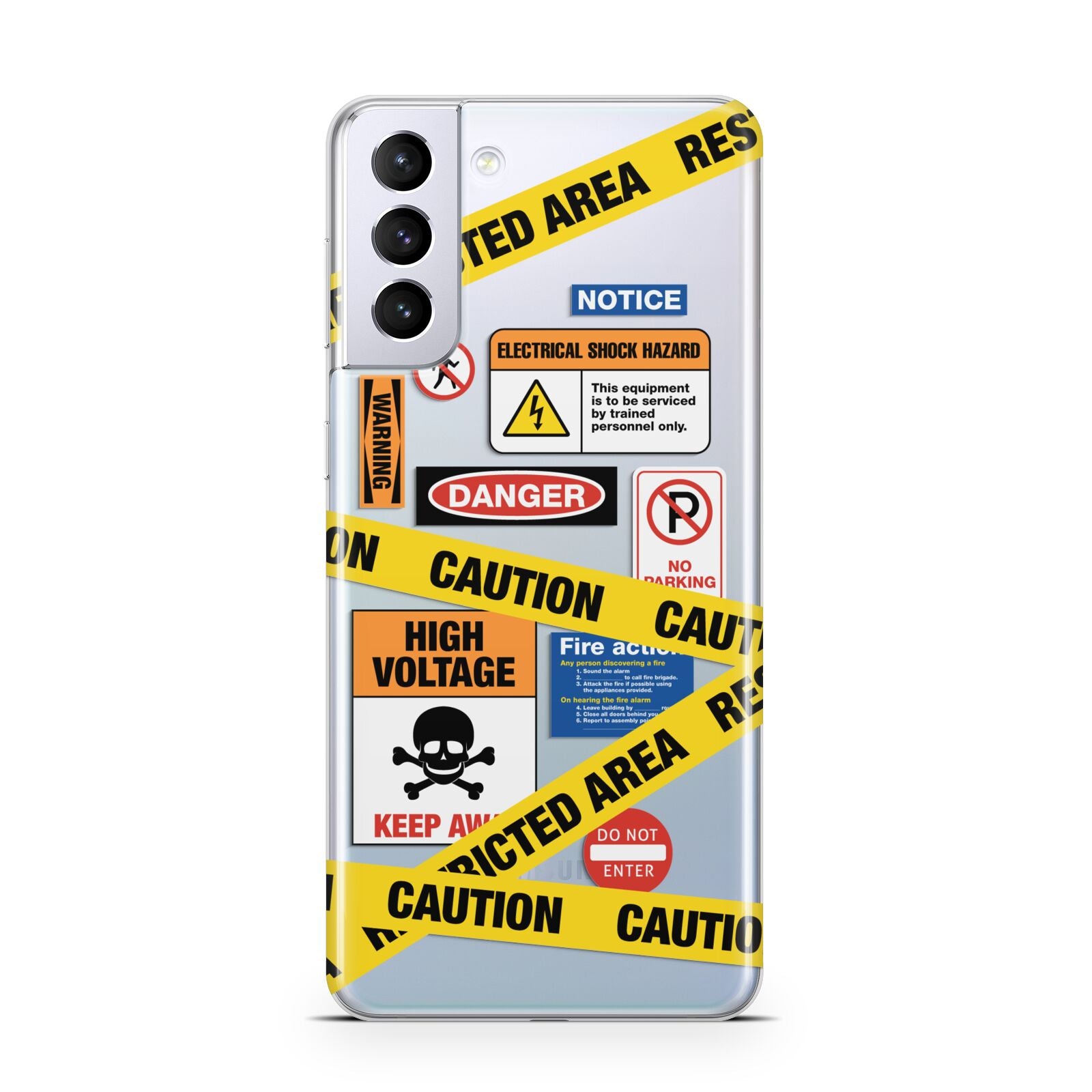 Caution Stickers Samsung S21 Plus Case