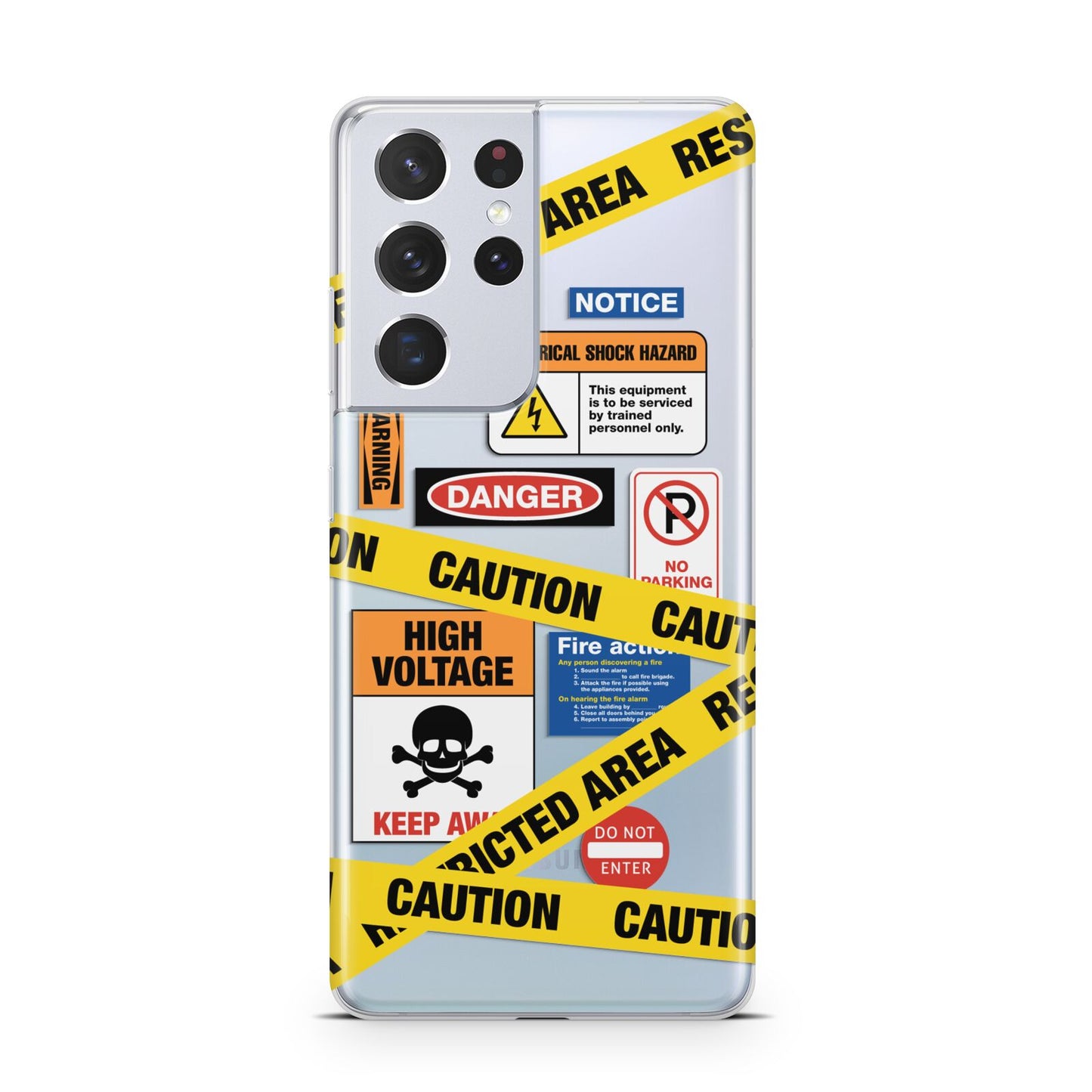 Caution Stickers Samsung S21 Ultra Case