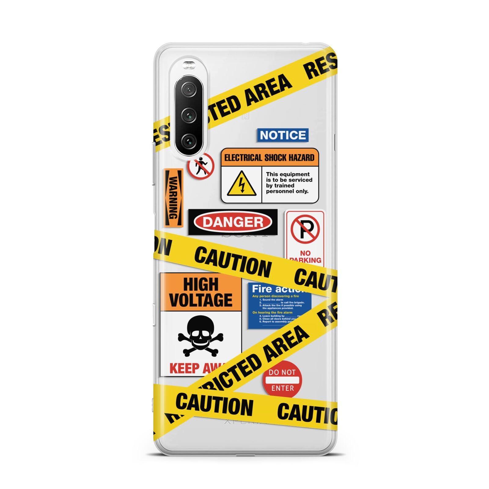 Caution Stickers Sony Xperia 10 III Case