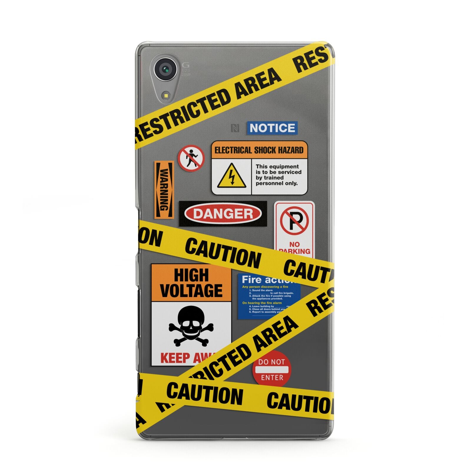 Caution Stickers Sony Xperia Case