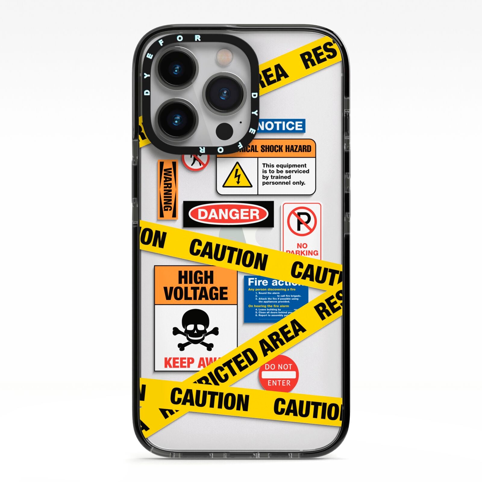 Caution Stickers iPhone Case