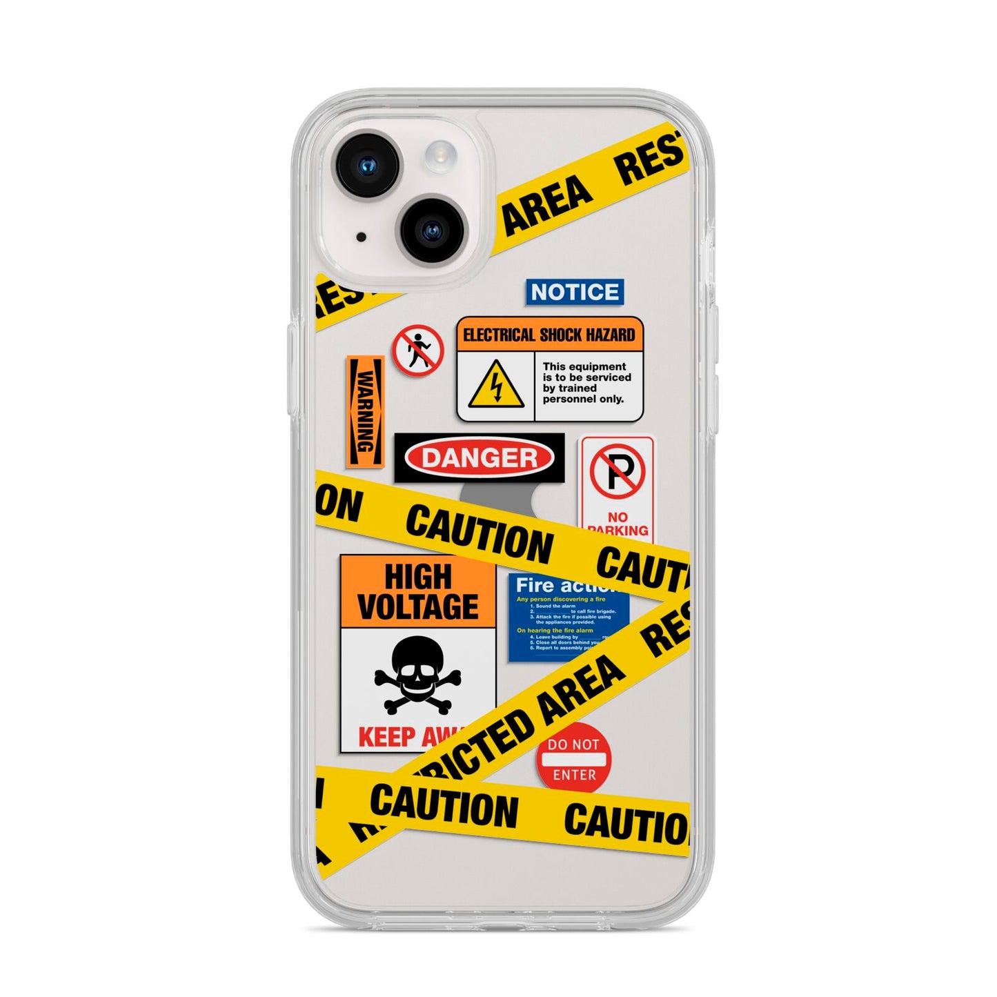 Caution Stickers iPhone 14 Plus Clear Tough Case Starlight