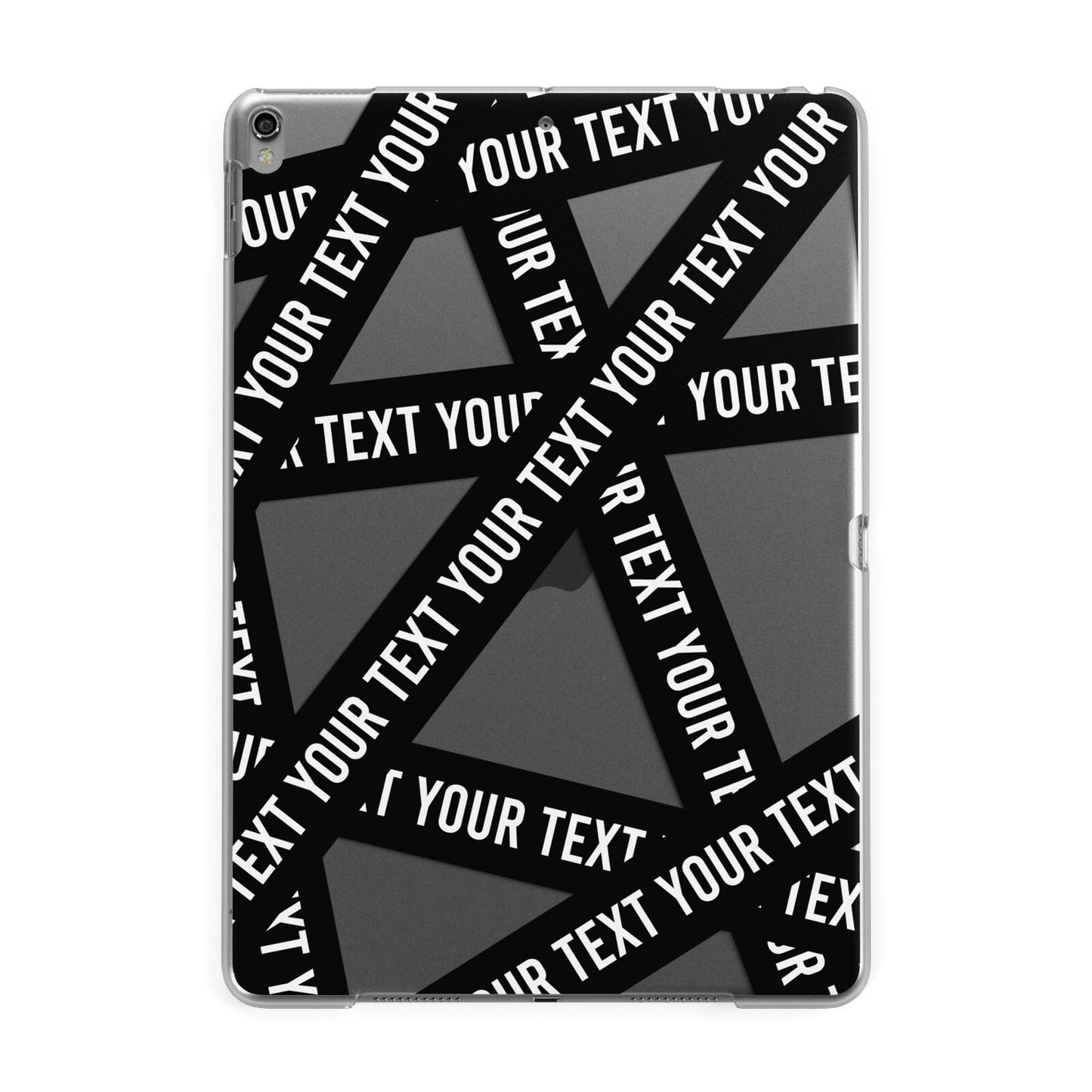 Caution Tape Custom Phrase Apple iPad Grey Case