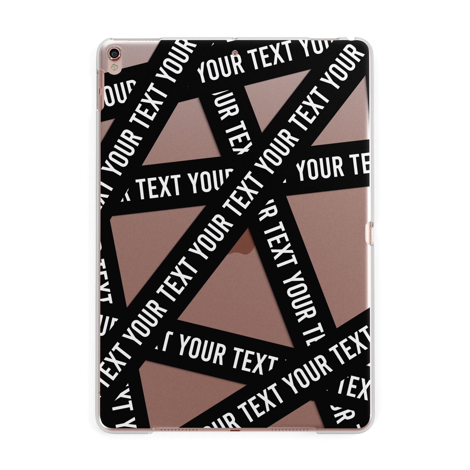 Caution Tape Custom Phrase Apple iPad Rose Gold Case