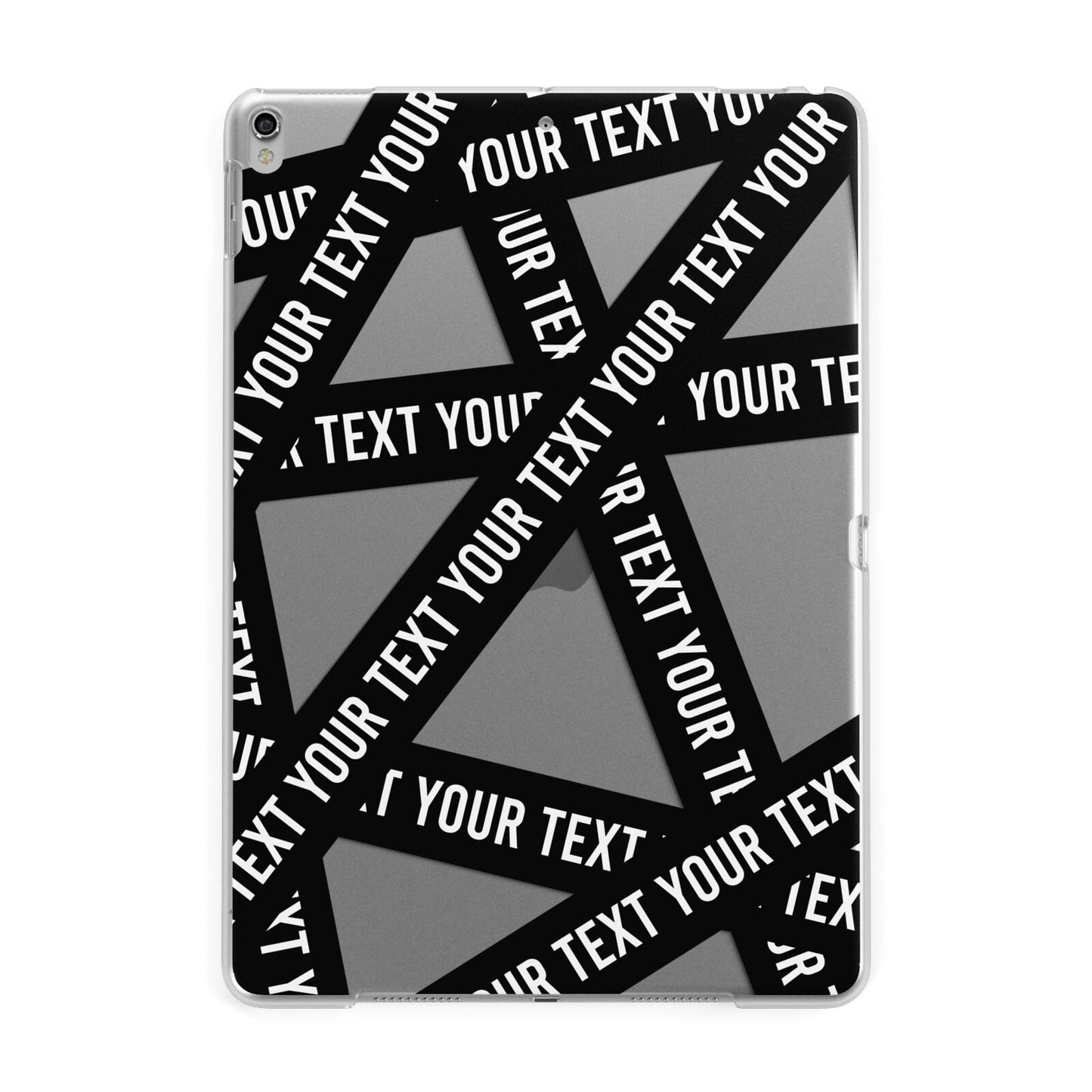 Caution Tape Custom Phrase Apple iPad Silver Case