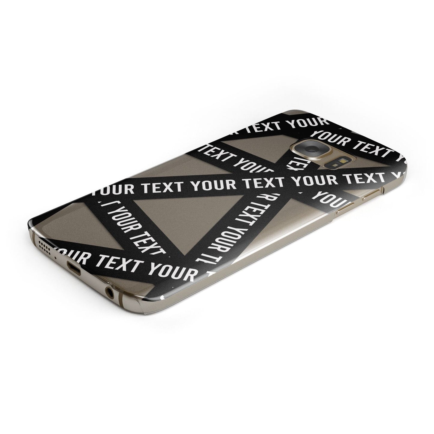 Caution Tape Custom Phrase Protective Samsung Galaxy Case Angled Image