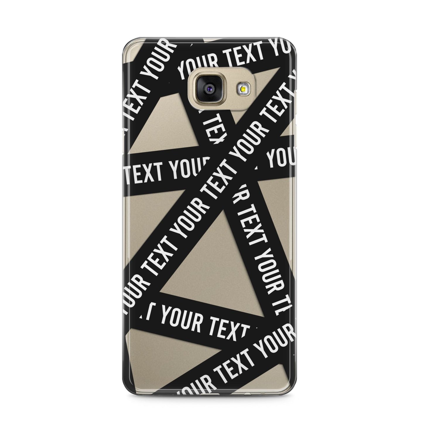 Caution Tape Custom Phrase Samsung Galaxy A5 2016 Case on gold phone