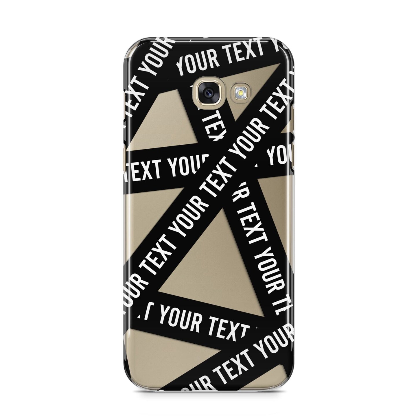 Caution Tape Custom Phrase Samsung Galaxy A5 2017 Case on gold phone