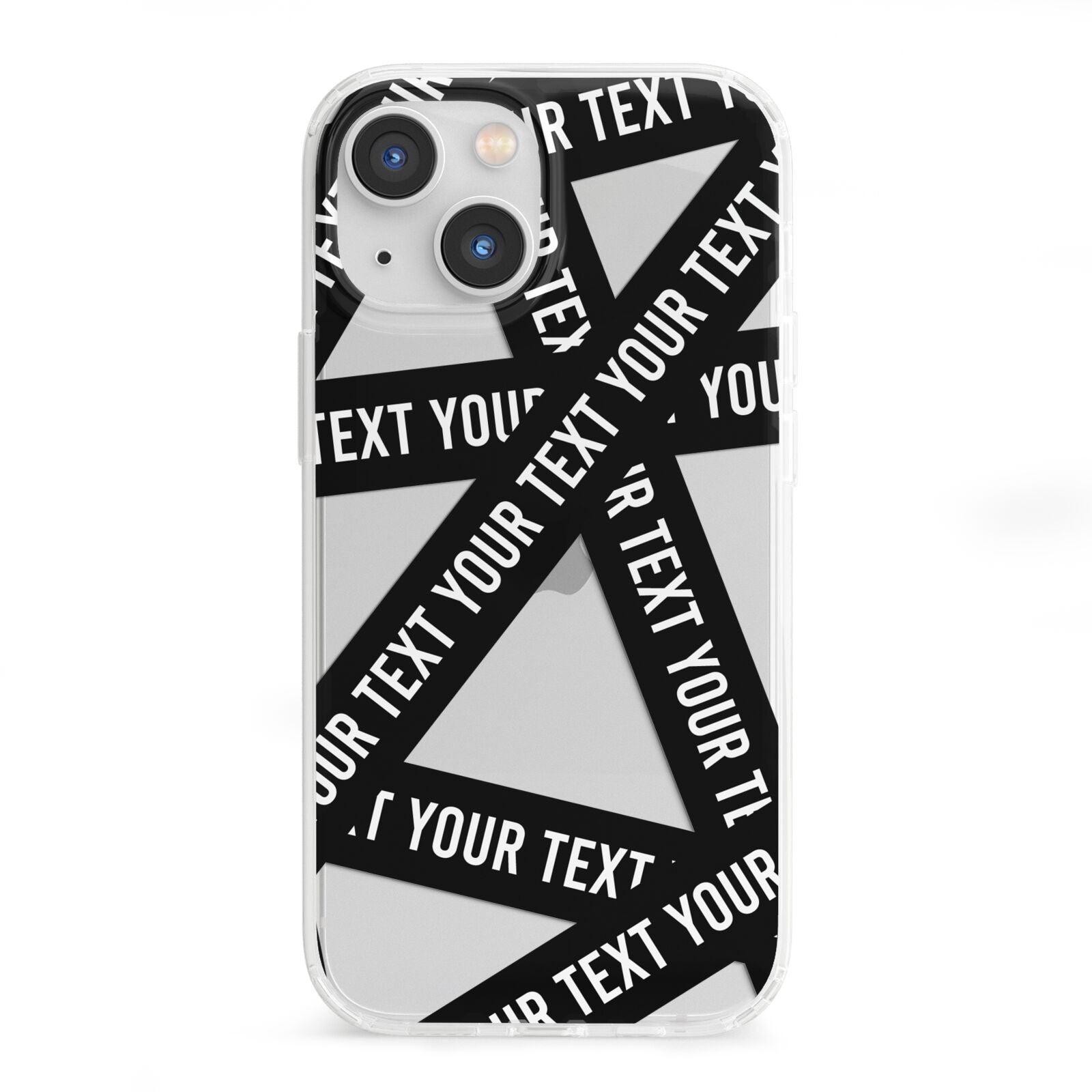 Caution Tape Custom Phrase iPhone 13 Mini Clear Bumper Case