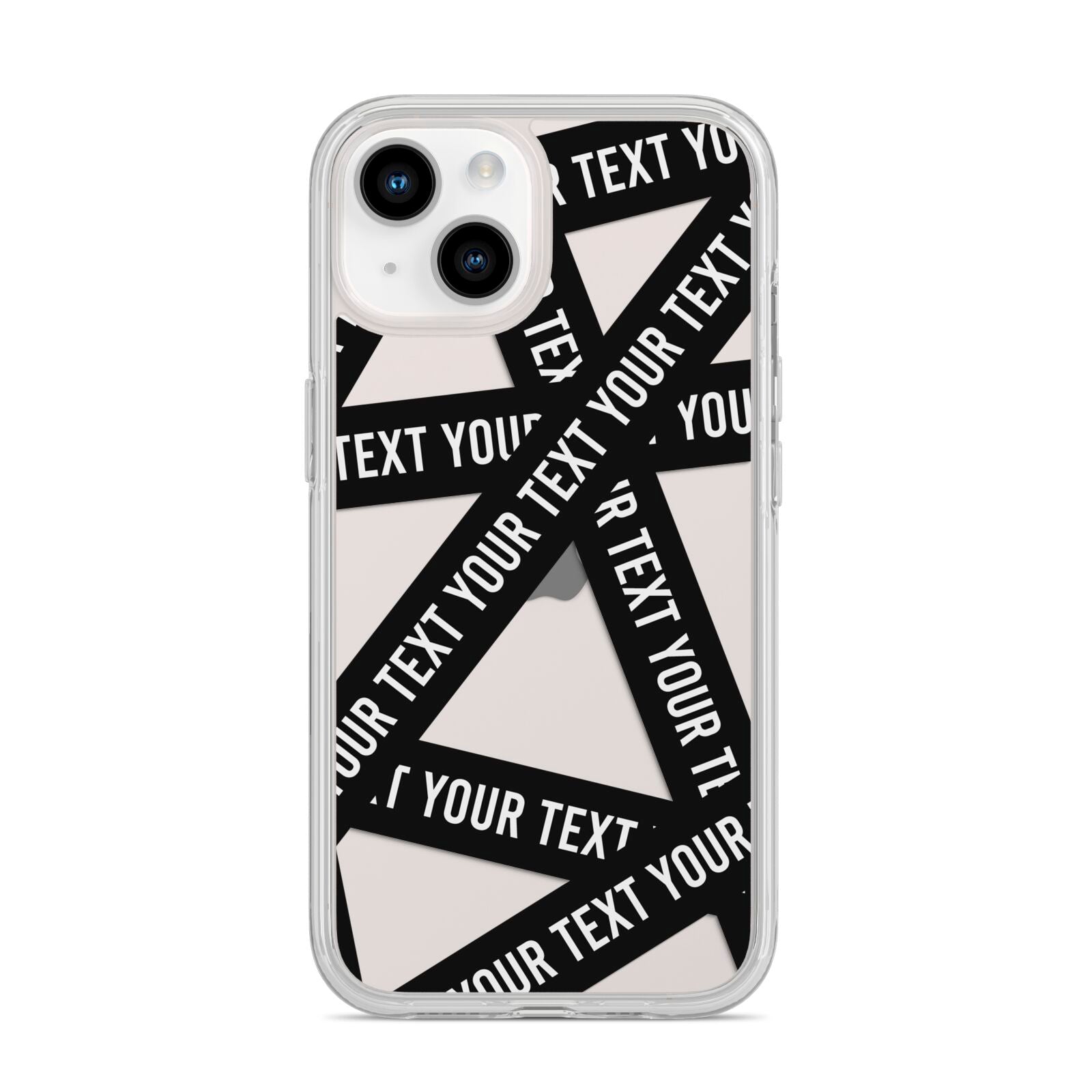 Caution Tape Custom Phrase iPhone 14 Clear Tough Case Starlight