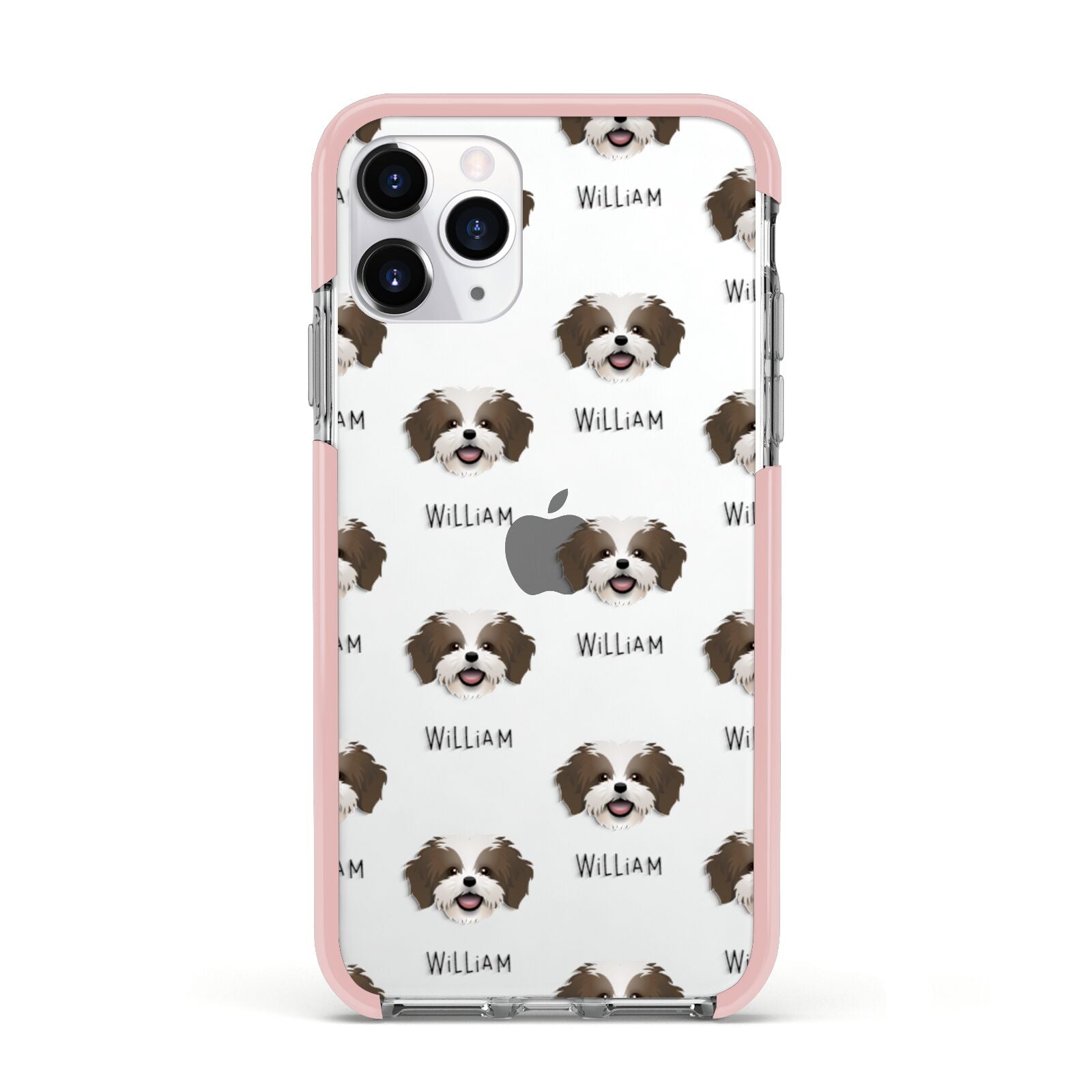 Cava Tzu Icon with Name Apple iPhone 11 Pro in Silver with Pink Impact Case