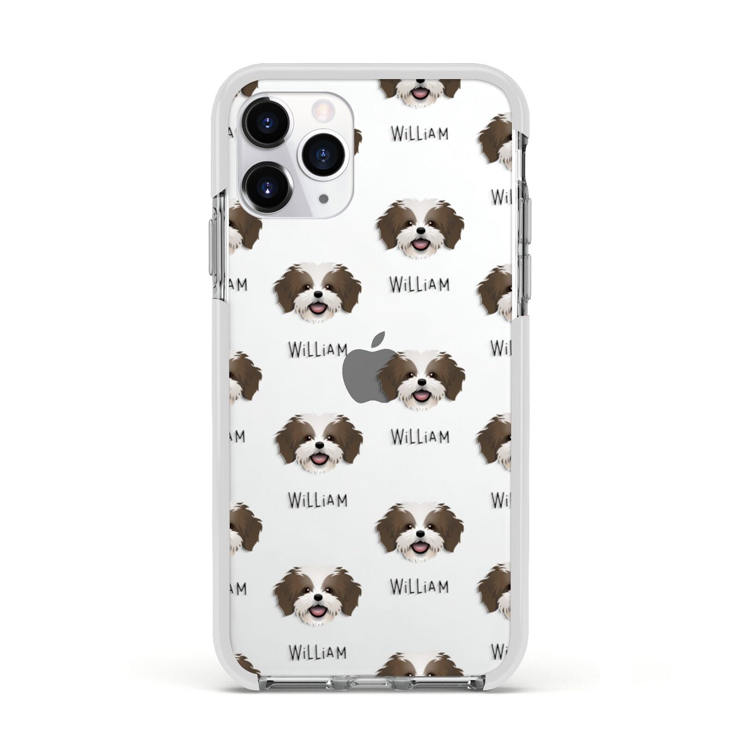 Cava Tzu Icon with Name Apple iPhone 11 Pro in Silver with White Impact Case