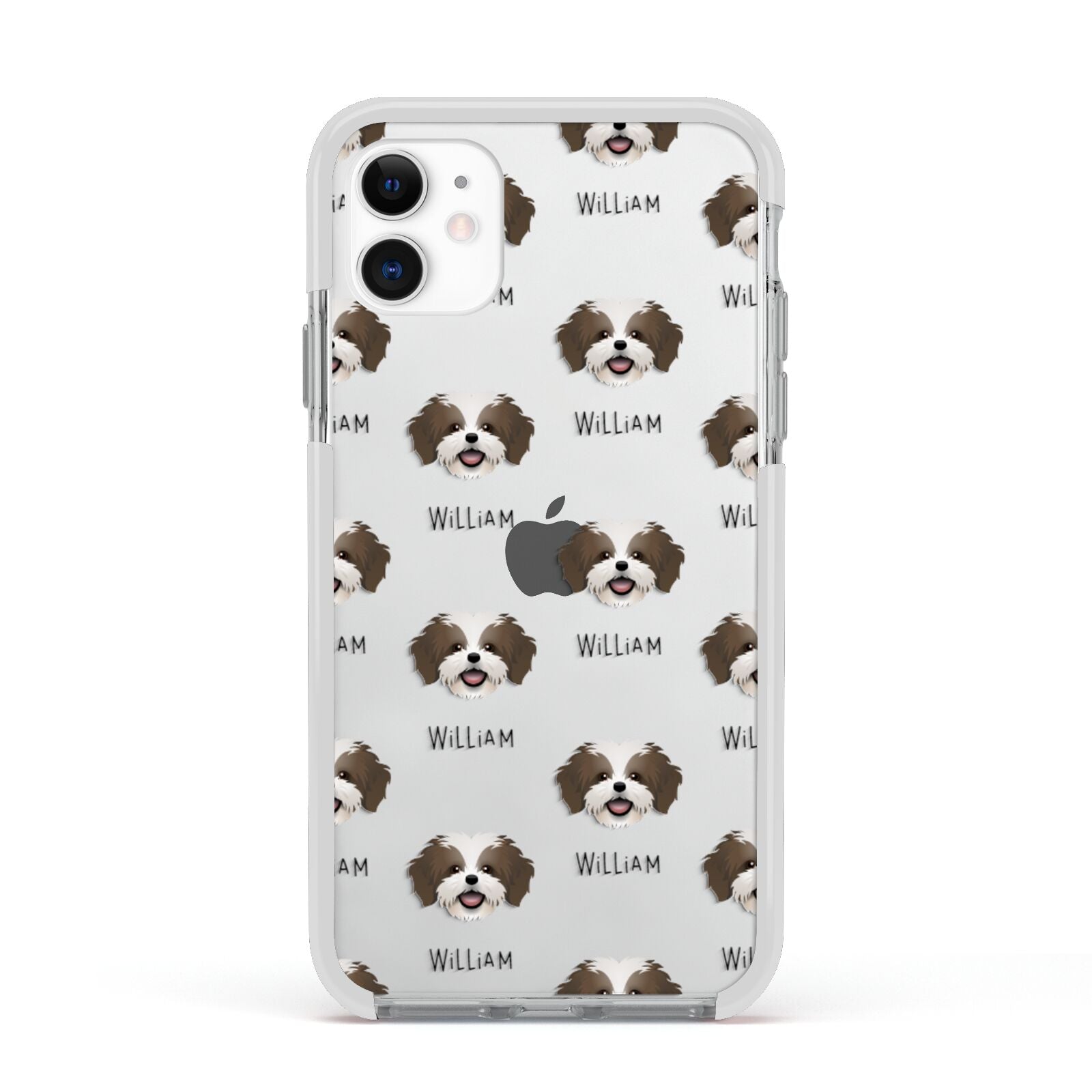 Cava Tzu Icon with Name Apple iPhone 11 in White with White Impact Case