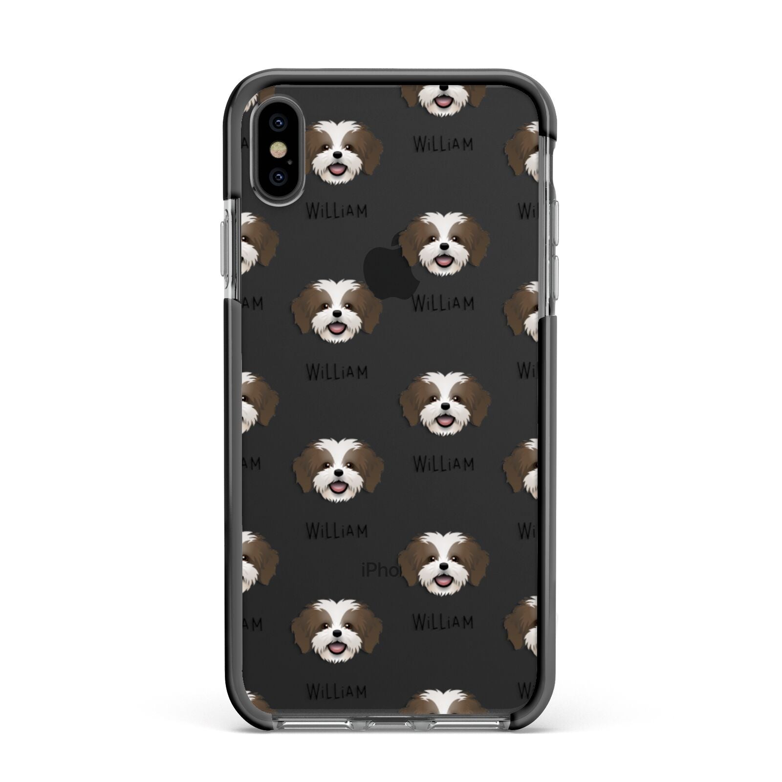 Cava Tzu Icon with Name Apple iPhone Xs Max Impact Case Black Edge on Black Phone