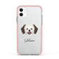 Cava Tzu Personalised Apple iPhone 11 in White with Pink Impact Case