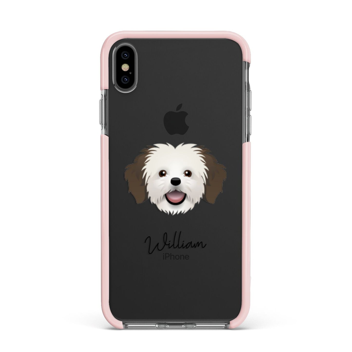 Cava Tzu Personalised Apple iPhone Xs Max Impact Case Pink Edge on Black Phone