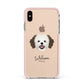 Cava Tzu Personalised Apple iPhone Xs Max Impact Case Pink Edge on Gold Phone