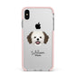 Cava Tzu Personalised Apple iPhone Xs Max Impact Case Pink Edge on Silver Phone