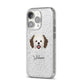 Cava Tzu Personalised iPhone 14 Pro Glitter Tough Case Silver Angled Image
