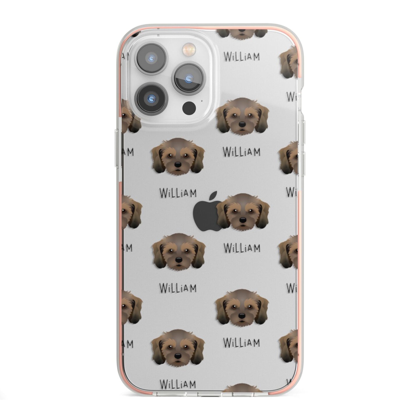 Cavachon Icon with Name iPhone 13 Pro Max TPU Impact Case with Pink Edges