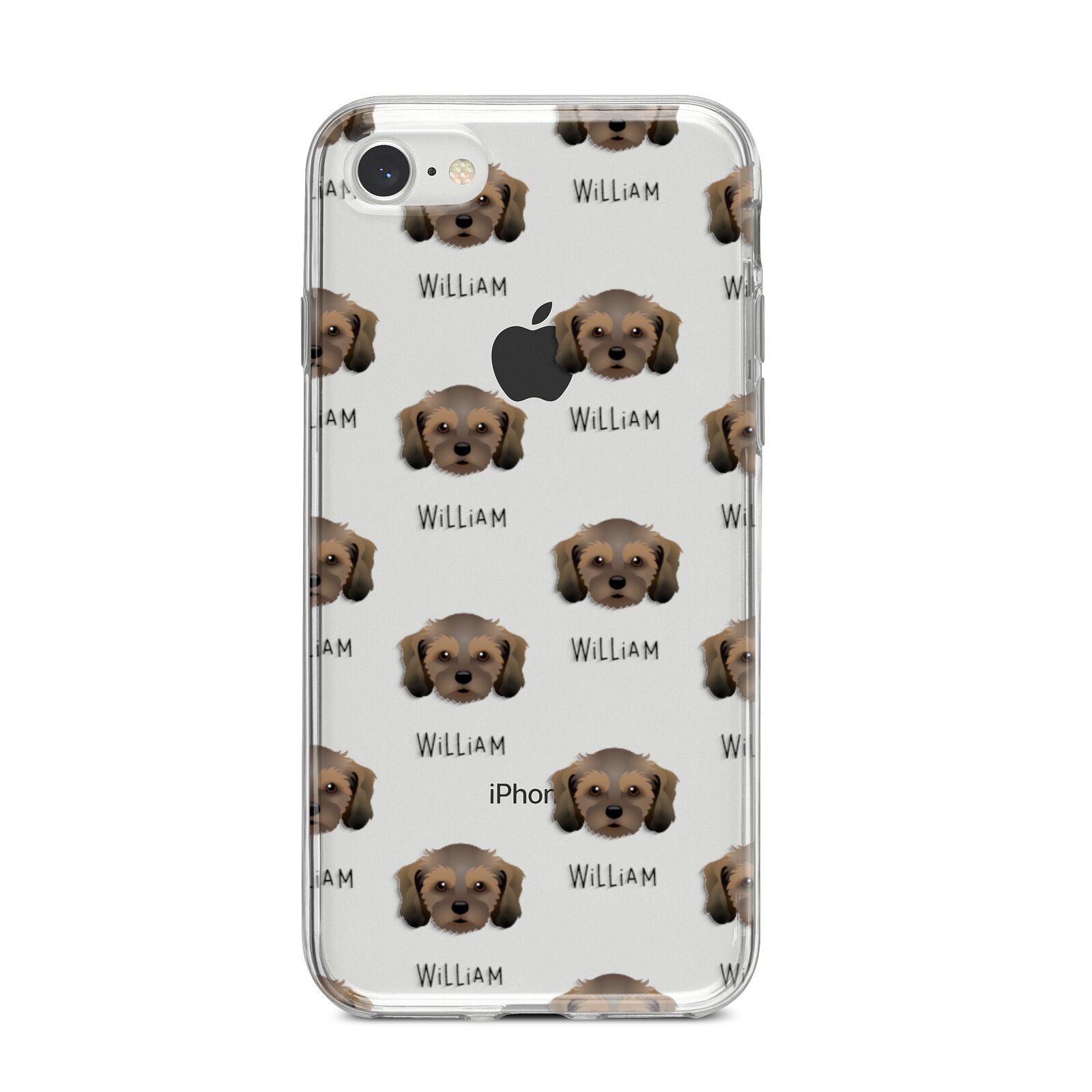 Cavachon Icon with Name iPhone 8 Bumper Case on Silver iPhone