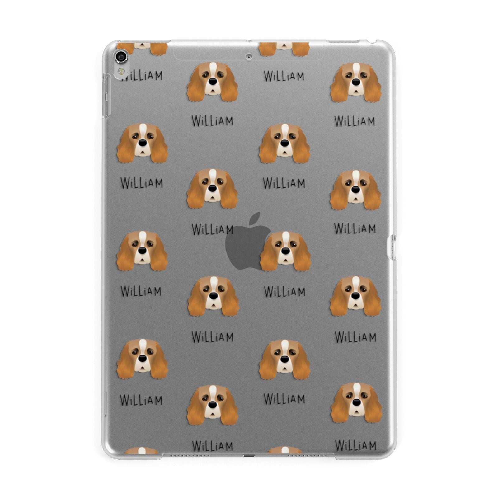 Cavalier King Charles Spaniel Icon with Name Apple iPad Silver Case