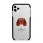 Cavalier King Charles Spaniel Personalised Apple iPhone 11 Pro Max in Silver with Black Impact Case