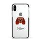 Cavalier King Charles Spaniel Personalised Apple iPhone Xs Impact Case Black Edge on Silver Phone