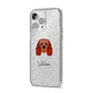 Cavalier King Charles Spaniel Personalised iPhone 14 Pro Max Glitter Tough Case Silver Angled Image