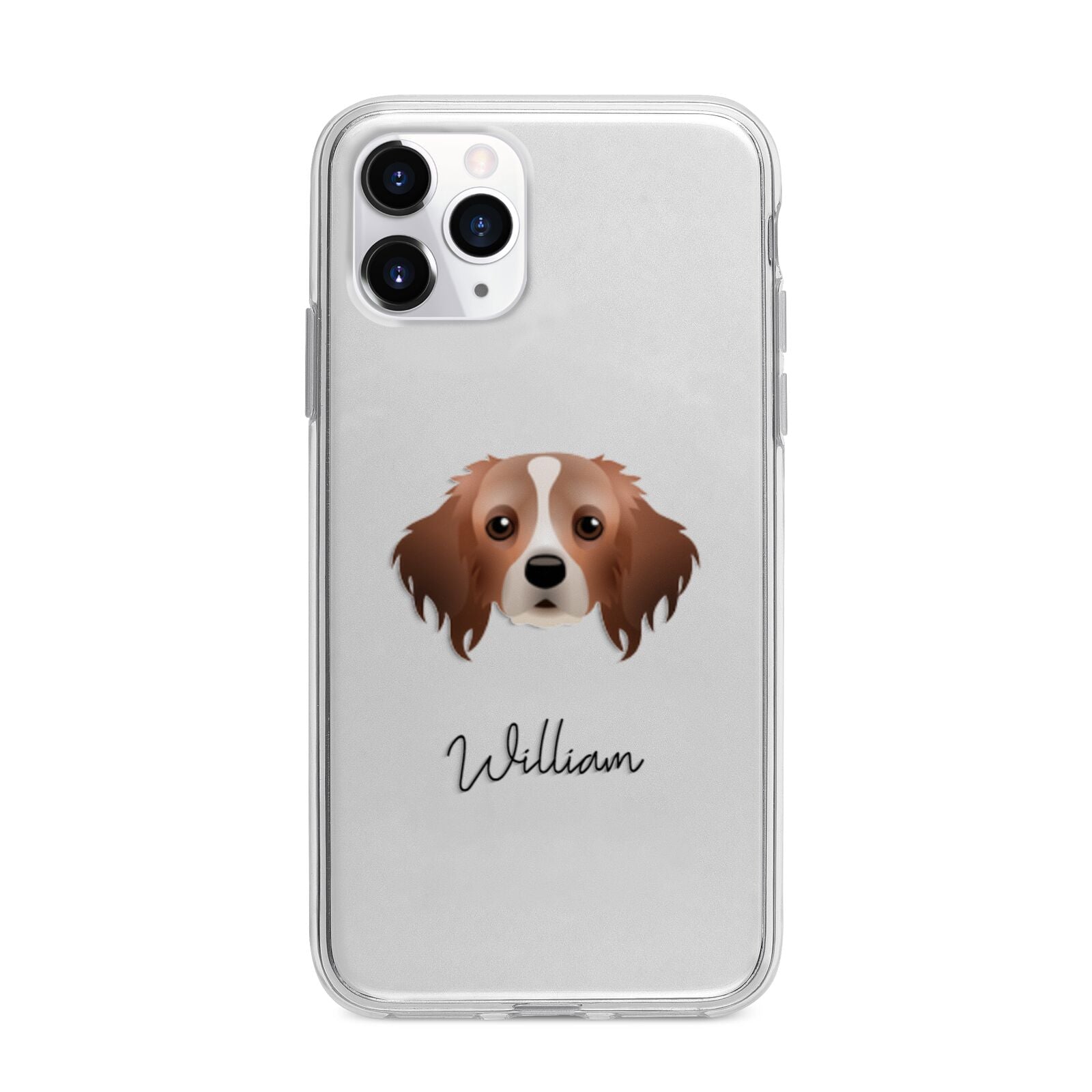 Cavapom Personalised Apple iPhone 11 Pro in Silver with Bumper Case