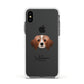 Cavapom Personalised Apple iPhone Xs Impact Case White Edge on Black Phone