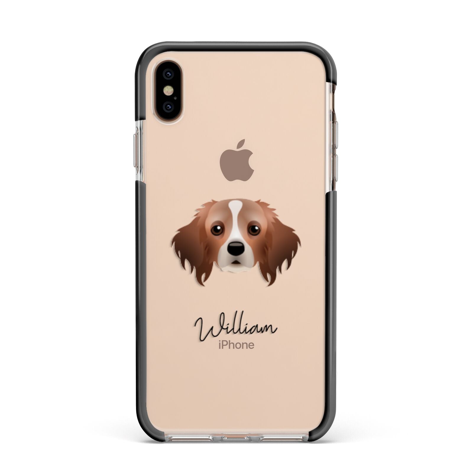 Cavapom Personalised Apple iPhone Xs Max Impact Case Black Edge on Gold Phone