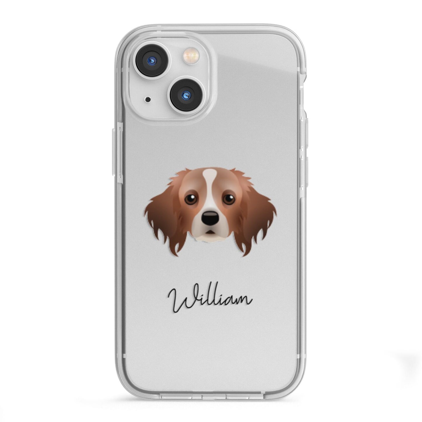 Cavapom Personalised iPhone 13 Mini TPU Impact Case with White Edges