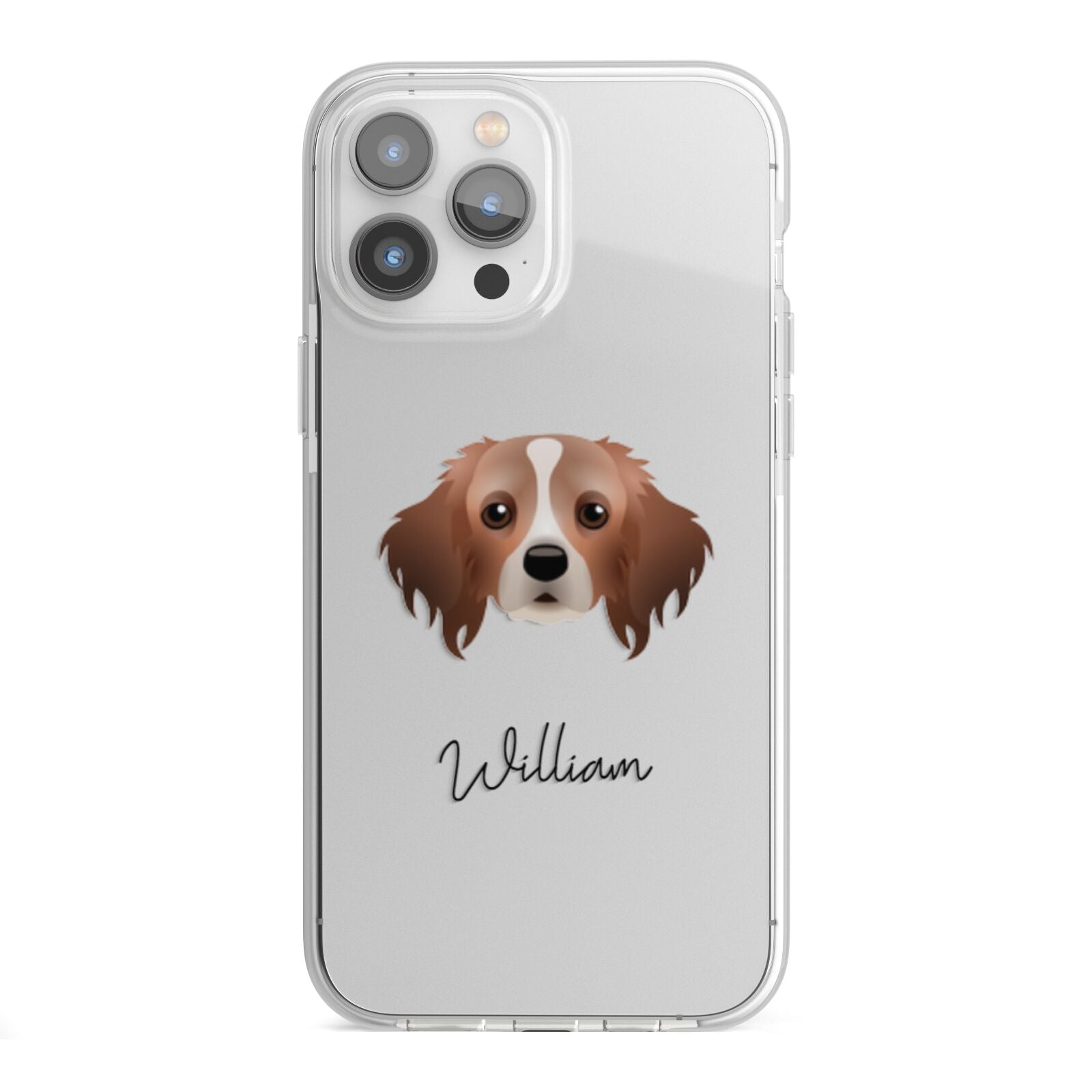 Cavapom Personalised iPhone 13 Pro Max TPU Impact Case with White Edges