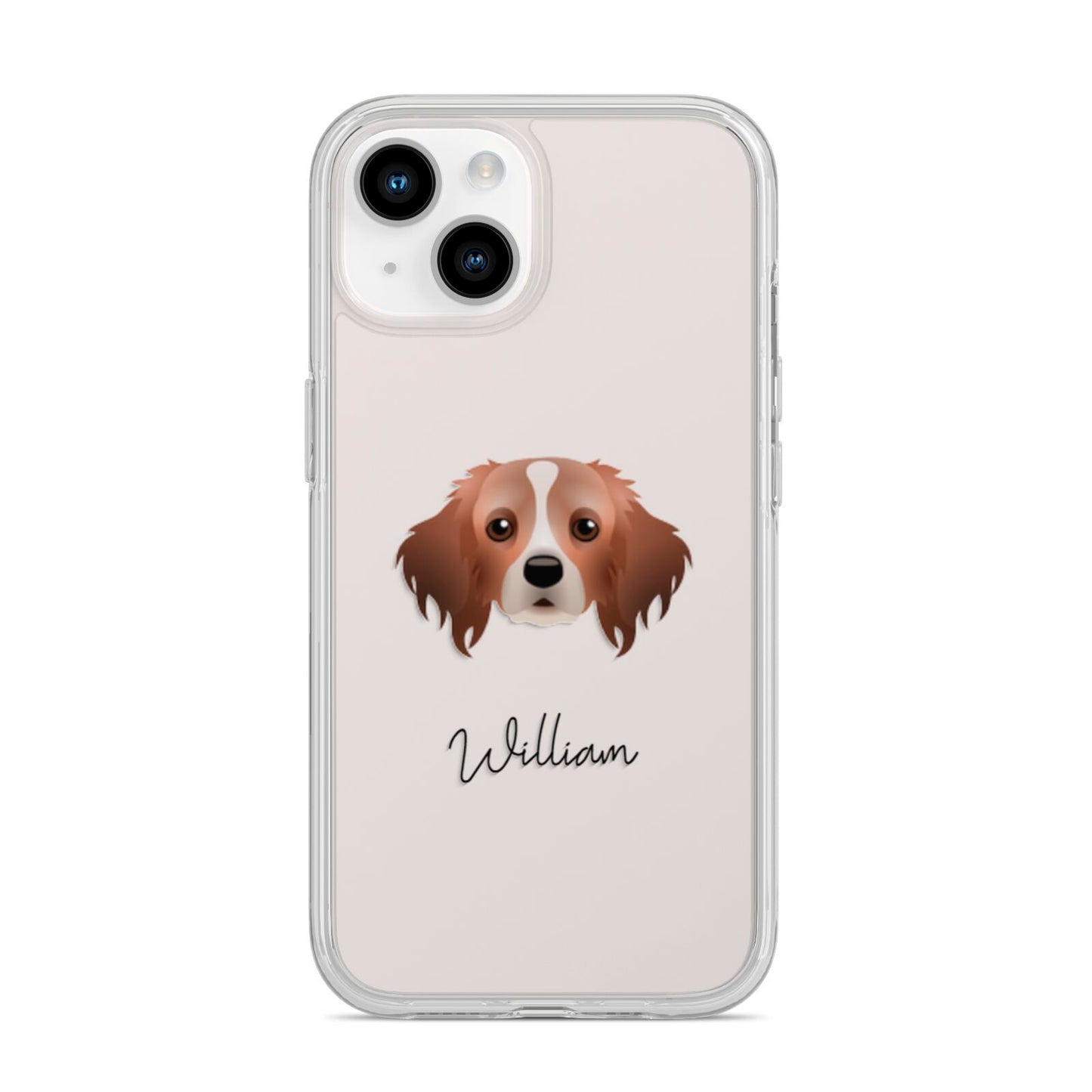 Cavapom Personalised iPhone 14 Clear Tough Case Starlight