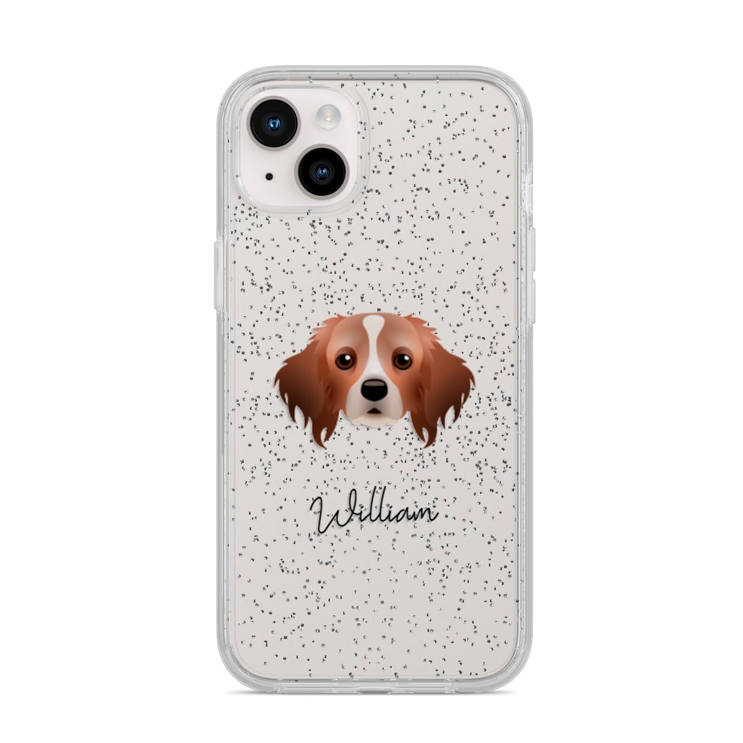 Cavapom Personalised iPhone 14 Plus Glitter Tough Case Starlight