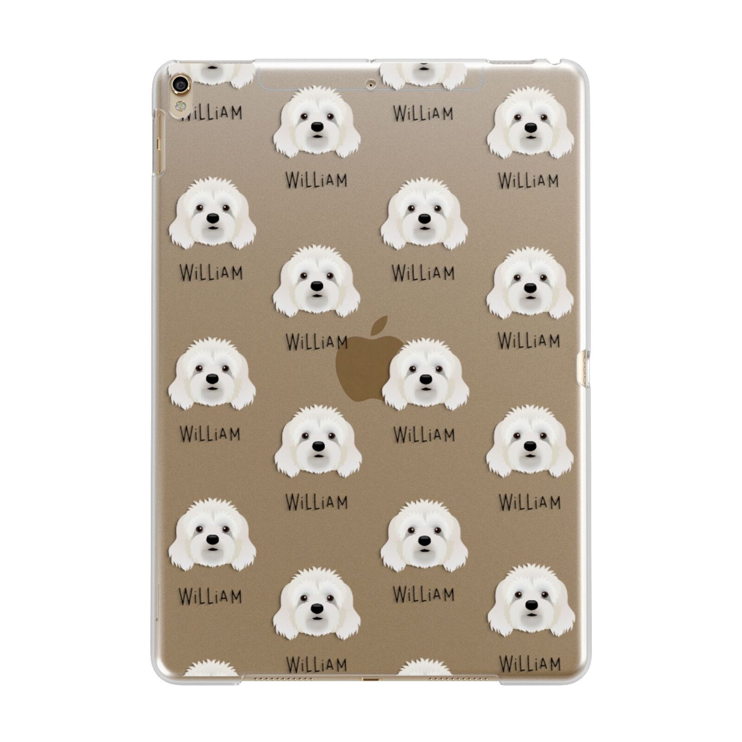 Cavapoo Icon with Name Apple iPad Gold Case